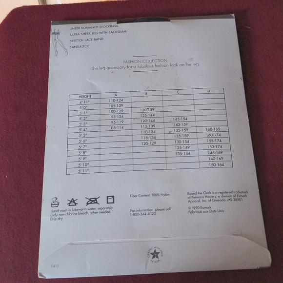 Round the Clock Vintage Jet Black Sheer Romance Stockings - Picture 3 of 3